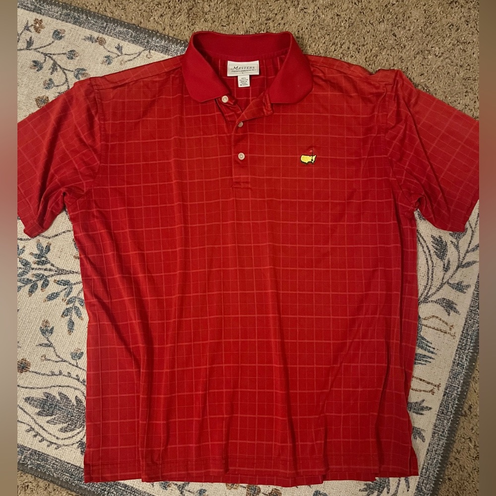 Men’s red master golf polo size large